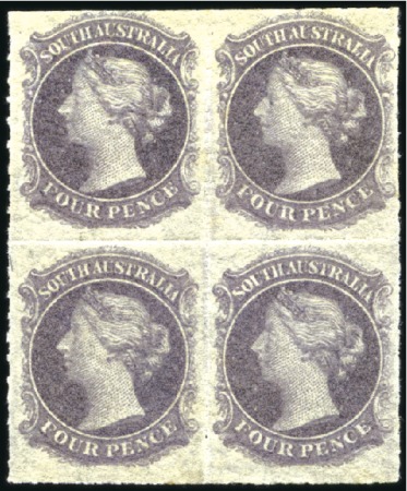 Stamp of Australia » South Australia 1860-69 Second roulette issue 4d dull violet in bl