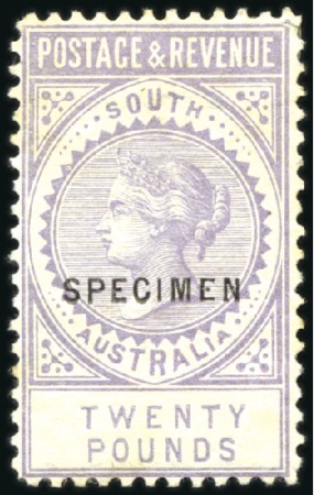 Stamp of Australia » South Australia 1886-96 High values, 2s6d to £20 complete with bot