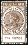 Stamp of Australia » South Australia 1886-96 High values, 2s6d to £20 complete with bot