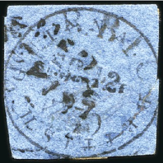 Stamp of British Guiana 1850 Cottonreel 12 cents black on blue, Townsend t