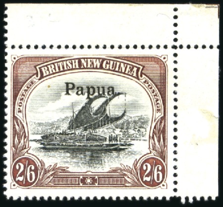 Stamp of Papua 1906 Large Papua ovpt on 2s6d wmk. vertical, top r