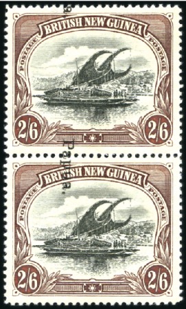 Stamp of Papua 1907 Small Papua 2s6d vertical pair showing error