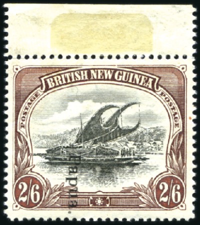 Stamp of Papua 1907 Small Papua 2s6d top marginal showing error "