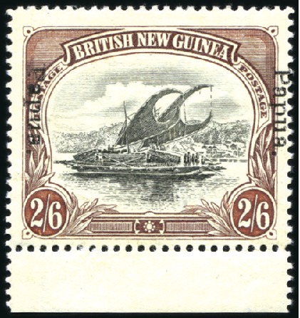 Stamp of Papua 1907 Small Papua 2s6d lower marginal showing error