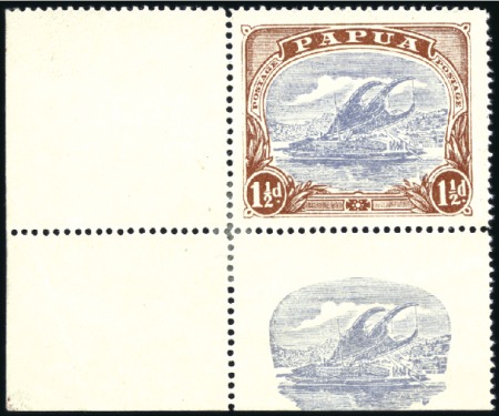 Stamp of Papua 1916-31 Bicolour Lakatoi 1 1/2d perforated plate p