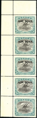 Stamp of Papua 1929-30 AIR MAIL ovpt on Lakatoi 3d, top left corn