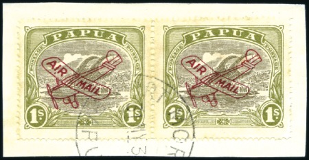 Stamp of Papua 1930 Airplane ovpt on 1s Lakatoi, Harrison printin