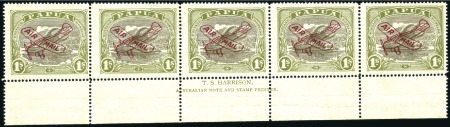 Stamp of Papua 1930 Airplane ovpt on 1s Lakatoi, Harrison printin