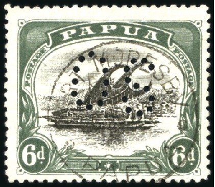 Stamp of Papua OFFICIALS: 1908-10 perf. OS on Lakatoi small Papua
