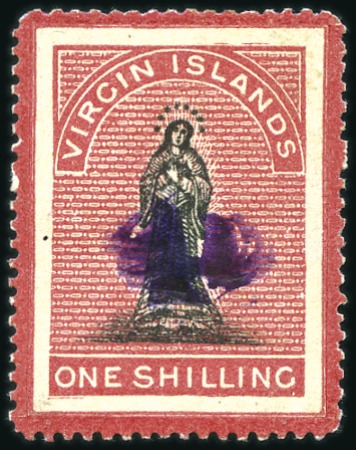 Stamp of British Virgin Islands IN THE HOLD
1888 4D on 1s toned paper with vari