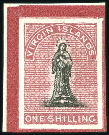Stamp of British Virgin Islands 1867-68 1s plate proof imperforate, white paper, p