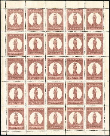 Stamp of British Virgin Islands 1867-70 4d lake-red on pale rose paper, complete s