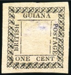 Stamp of British Guiana 1862 Provisional mint/unused selection incl. 1c ro