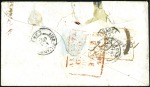 Stamp of India 1851 (Sep 7) Stampless cover from CHANDERNAGOR (Fr