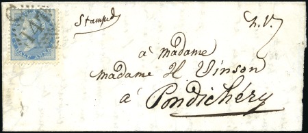 Stamp of India 1857 (Jul 21) Lettersheet from Karical with 1856-6