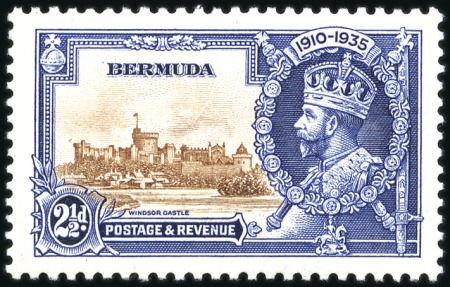 Stamp of Bermuda 1935 Silver Jubilee 2 1/2d with variety "bird by t