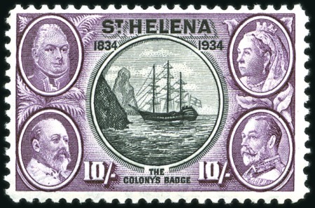 Stamp of St. Helena 1934 Centenary set of 10 mint hinged, very fine (S