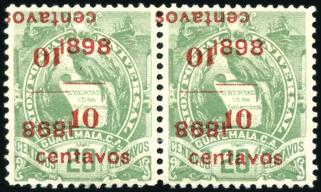 Stamp of Guatemala 1898 and 1920 Provisional Surcharge issues duplica