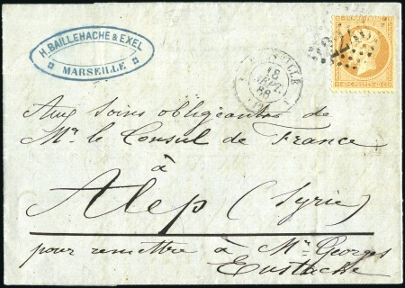 Stamp of Colonies françaises » Levant 1866 Lettre pour le Syrie avec. 40c empire obl. GC
