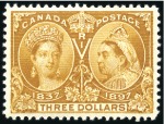 Stamp of Canada 1897 Jubilee set of 16 mint, the $4 with a discolo