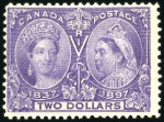 Stamp of Canada 1897 Jubilee set of 16 mint, the $4 with a discolo