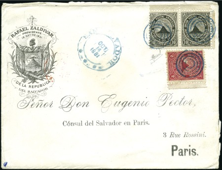 Stamp of Salvador 1881 (Oct 14) Printed envelope of Rafael Zaldivar 