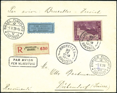 Stamp of Belgium 1895-1950 Group of 28 covers including good franki