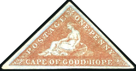 Stamp of South Africa » Cape of Good Hope 1853 1d Brick-Red on slightly blued paper, unused 