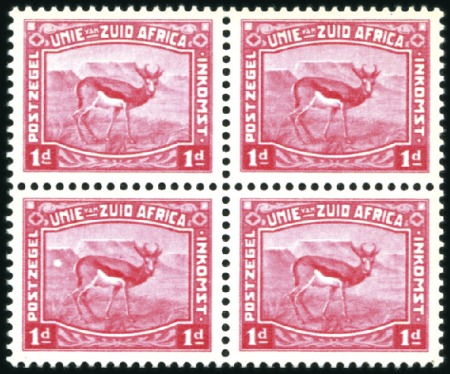 Stamp of South Africa » Union & Republic of South Africa 1923 1d Harrison Springbok perforated essay 1d car