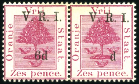 Stamp of South Africa » Orange Free State 1900 6d on 6d Bright Carmine (level stops) with va