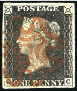 Stamp of Great Britain » 1840 1d Black and 1d Red plates 1a to 11 1840 1d Black pl.4 QC with fine to very good margi