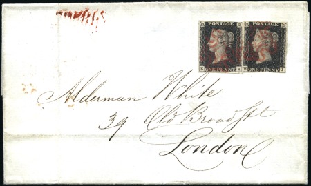 Stamp of Great Britain » 1840 1d Black and 1d Red plates 1a to 11 1840 (Sep 29) Wrapper from Edinburgh to London wit