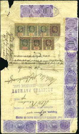 Stamp of Malaysia » Straits Settlements REVENUES: 1905-06, Three revenue documents with In