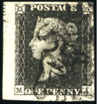 Stamp of Great Britain » 1840 1d Black and 1d Red plates 1a to 11 1840 1d Black pl.5 MA with good to huge margins, s