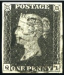 Stamp of Great Britain » 1840 1d Black and 1d Red plates 1a to 11 1840 1d Black plates 1a to 10 used (one of each), 