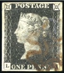 Stamp of Great Britain » 1840 1d Black and 1d Red plates 1a to 11 1840 1d Black plates 1a to 10 used (one of each), 