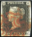 Stamp of Great Britain » 1840 1d Black and 1d Red plates 1a to 11 1840 1d Black plates 1a to 10 used (one of each), 