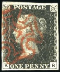 Stamp of Great Britain » 1840 1d Black and 1d Red plates 1a to 11 1840 1d Black plates 1a to 10 used (one of each), 