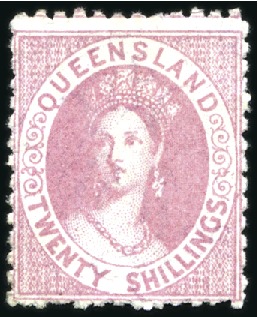 Stamp of Australia » Queensland 1880 10s Bistre-Brown mint og and 20s Rose unused,