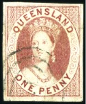 Stamp of Australia » Queensland 1860 1d, 2d and 6d imperfs used, the 1d with sligh