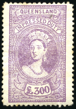 Stamp of Australia » Queensland FISCALS: Impressed Duty 1895 6s to £300 mint value