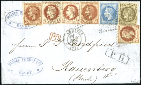 Stamp of France Rarissime afft pour le Duché de Bade avec 2c Lauré