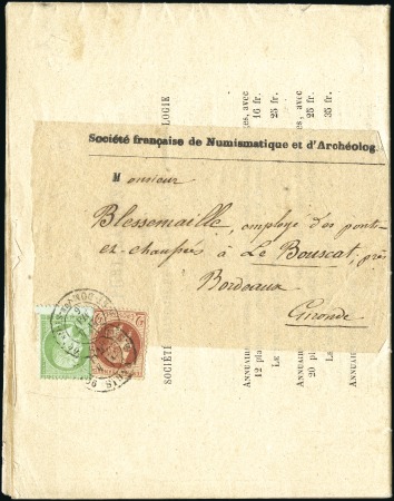 Stamp of France 1862-72, Etude sur pages du tarif des "imprimés pé