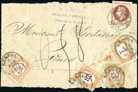 Stamp of France 1870 2c Lauré sur bande de journal de Paris 03.08.