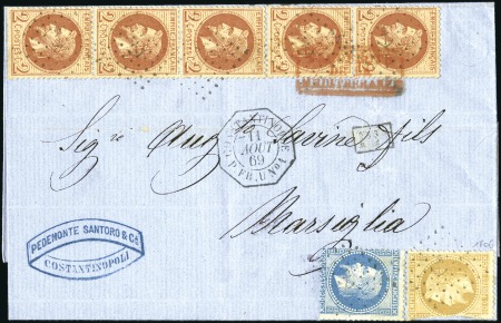 Stamp of France 1869 Lettre de Constantinople pour Marseille avec 