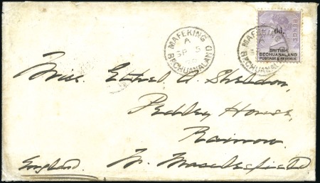 Stamp of Bechuanaland » British Bechuanaland 1889 (Sep 5) envelope from Mafeking to England, be