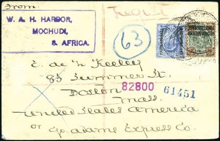 Stamp of Bechuanaland » British Bechuanaland 1906 (Feb) Envelope registered from Mochudi to Bos