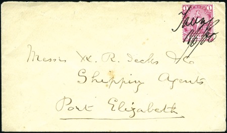 Stamp of Bechuanaland » British Bechuanaland 1900 (Jun 16) Envelope from Taungs to Port Elizabe