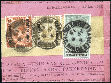 Stamp of Bechuanaland » British Bechuanaland 1915 (Apr 8) Large part Union label for bullion se