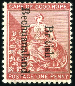 Stamp of Bechuanaland » British Bechuanaland 1893-95 1d rose-red with variety first "I" of "BRI